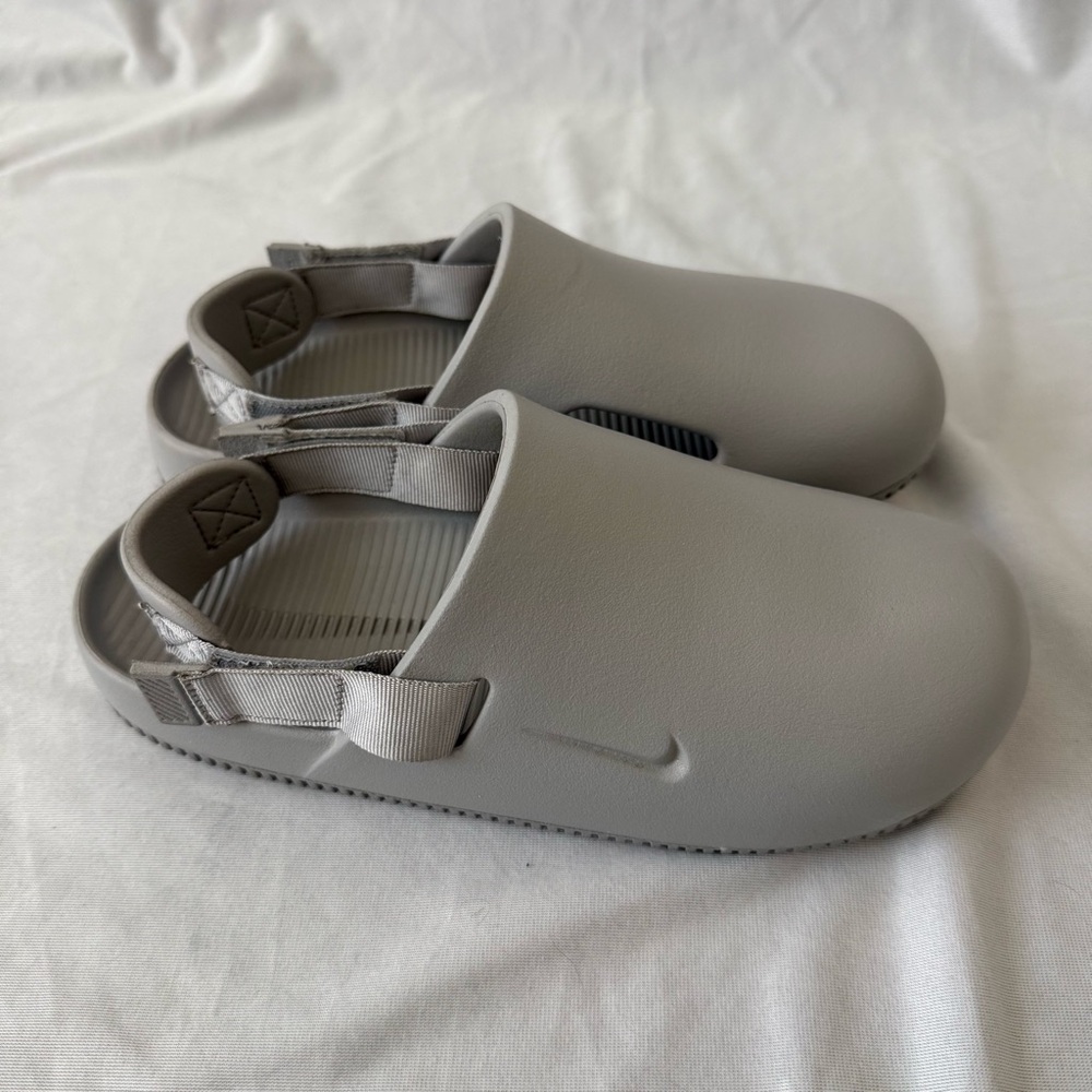 Nike Calm Mule Slides Slip On Shoes Light Grey Sandals US M7.5/W9 Unisex